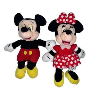 Disney Parks 10 Inch Mickey and Minnie Bean Bag Plush